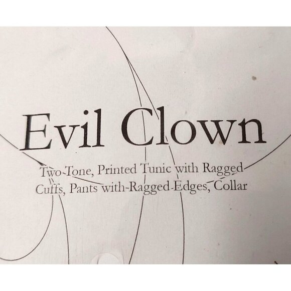 Underwraps Evil Scary Clown Teen One Size Halloween Costume Skull Print - Picture 14 of 15